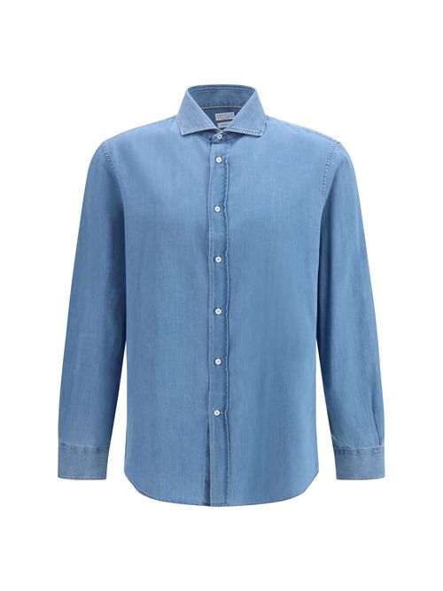 Cotton Denim Shirt — Blue