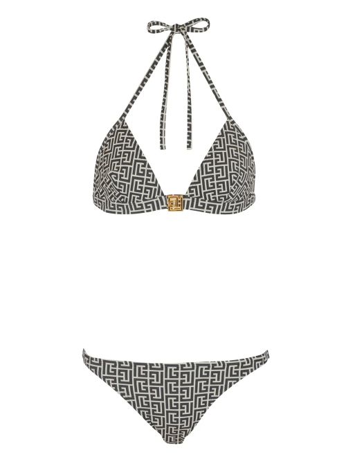 Jacquard-Pattern Bikini — Black