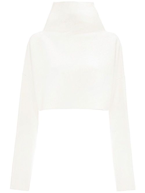 Cut-out detailed cropped jumper - White