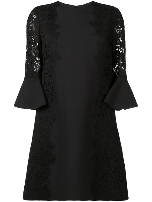 Lace-Detail Dress — Black