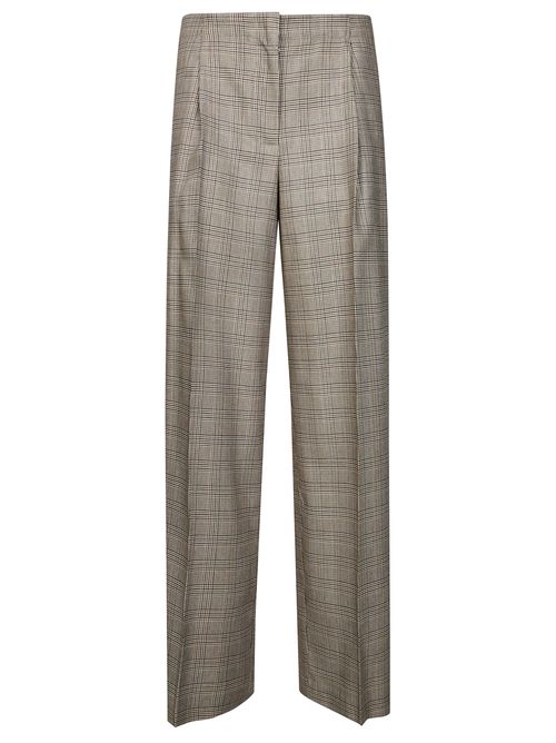 Wide-Leg Low-Rise Tartan Pants for Women
