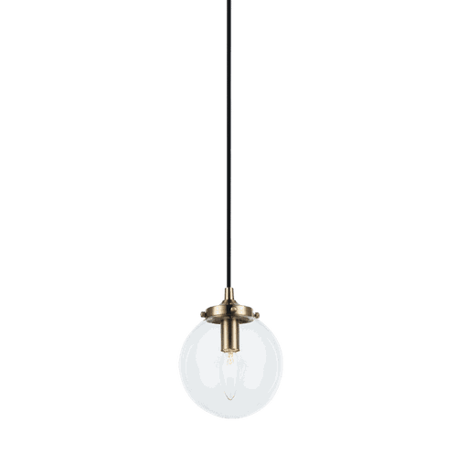 Aged Gold Brass One Light Chandelier from the The Bougie Collection