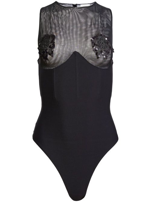 Sequin-embellished bodysuit - Black