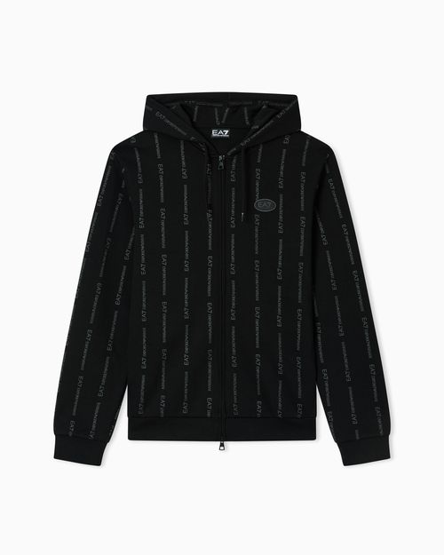 Graphic Series cotton-blend hooded zip-up sweatshirt