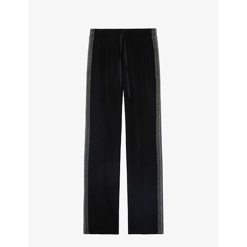 Womens Noir Pomy Glitter-stripe High-rise Crepe Trousers 24
