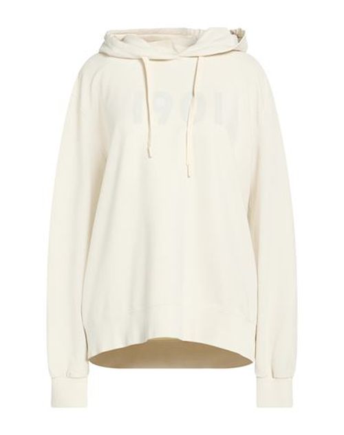 Woman Sweatshirt Cream Size M Cotton, Lycra
