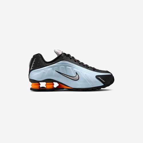 Nike Women's Shox R4 - BLUE TINT/MTLC SILVER-TOTAL ORANGE-BLACK - unisex
