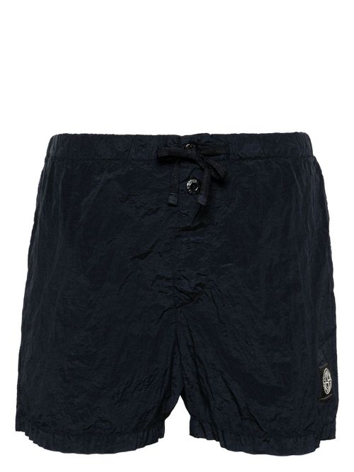 Compass-patch swim shorts - Blue