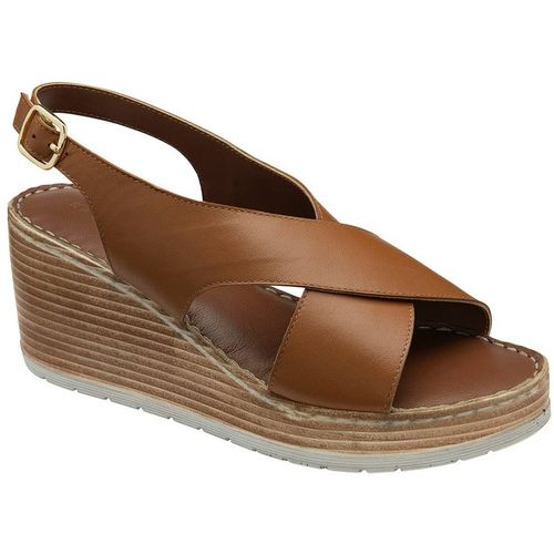 Ravel Women's 'Branton' Leather Wedge Sandals in Tan