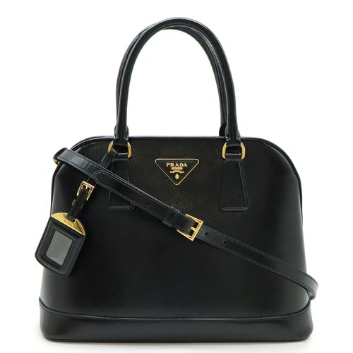Prada Black Nero Patent Leather Handbag Shoulder Bag Pre-Owned