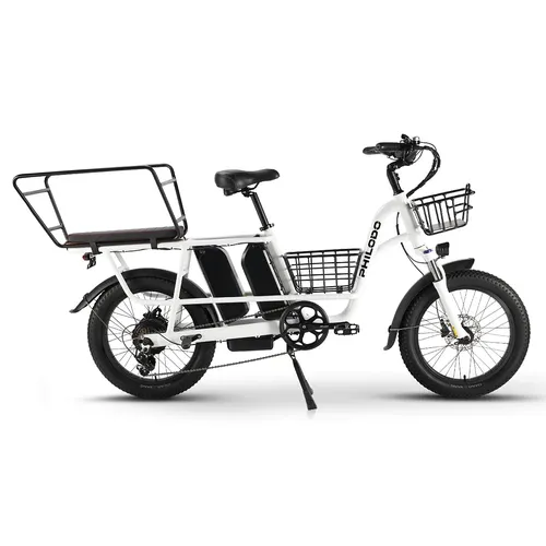 PHILODO Traveller Electric Bike w/ Baskets & Rear Rack Shelf 48V 17.*2 Dual Batteries 750W Motor Recommen