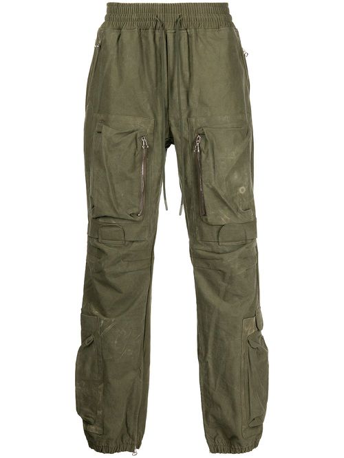 Drawstring cargo trousers - Green