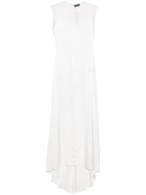 Roll-cuffs satin blouse - White