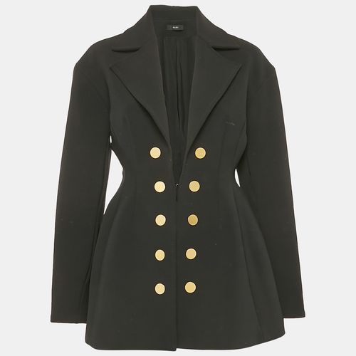 Ellery Black Gabardine Button Detail Coat