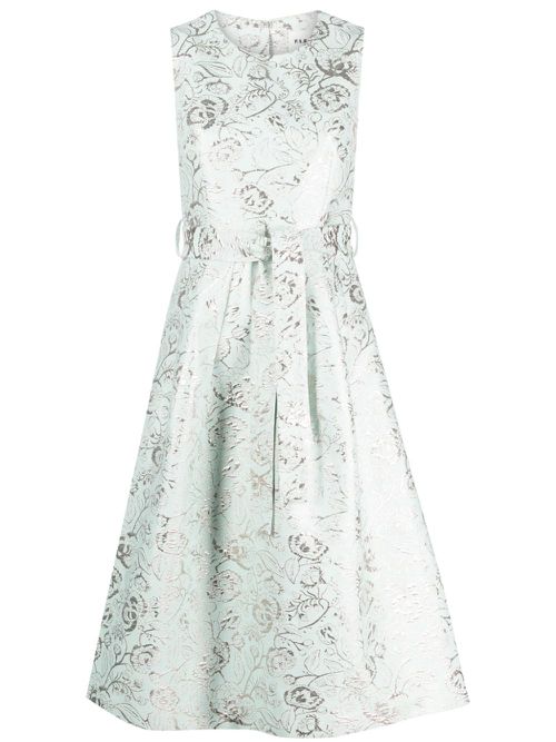 Brocade-effect patterned-jacquard dress - Green