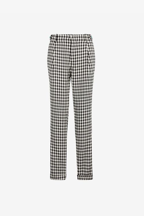 Gingham Straight-leg Tailored Trousers