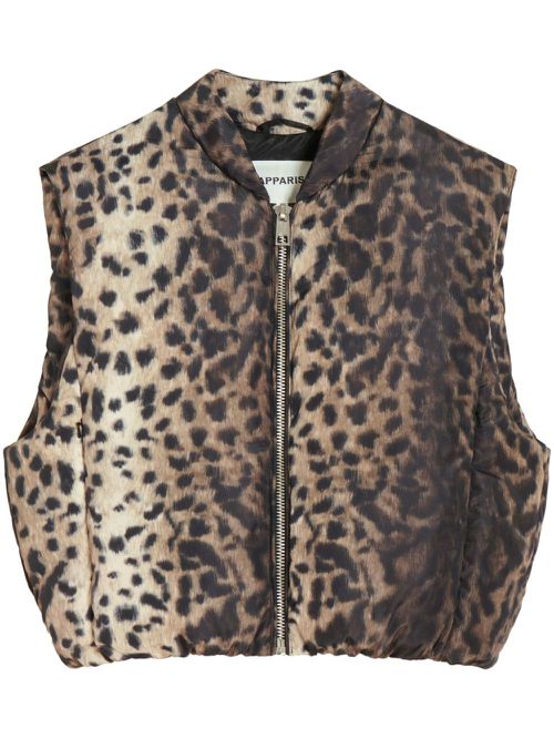 Phoenix animal-print gilet - Brown