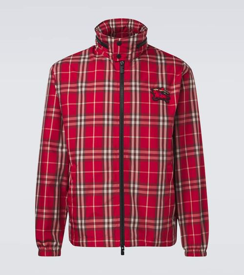 Check technical blouson jacket