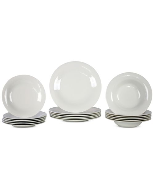 New Cottage 18 Pc. Dinnerware Set, Service for 6 - White