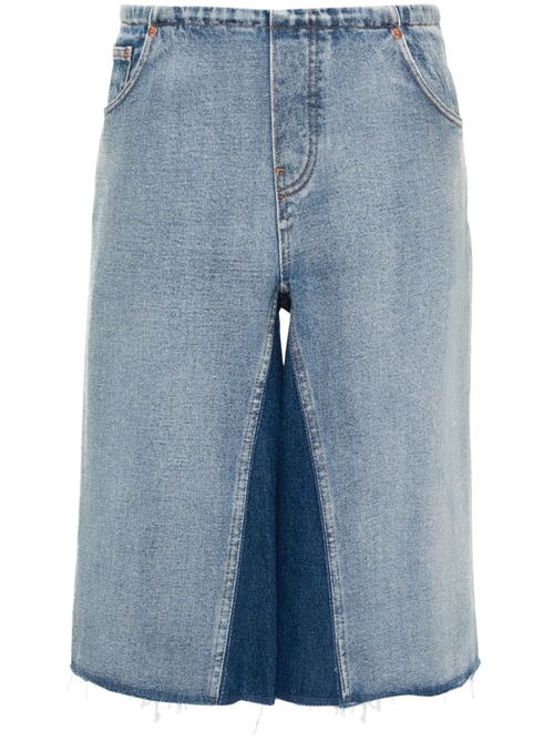 Panelled denim bermuda shorts - Blue