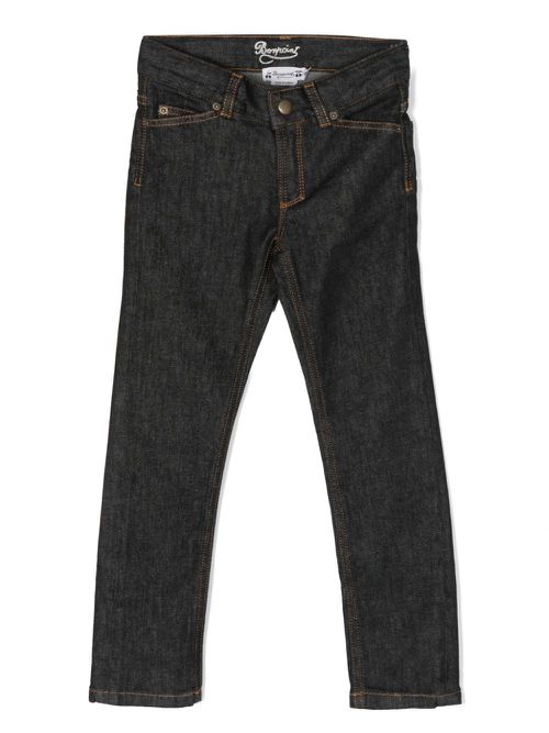 Logo-patch straight-leg jeans - Black