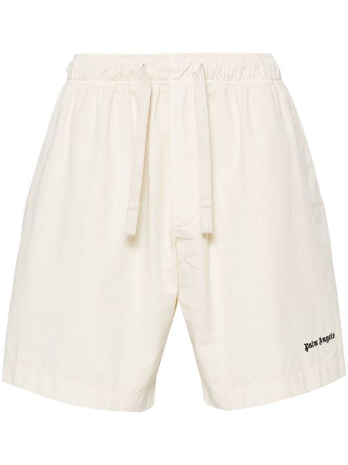 Logo-embroidered track shorts - Neutrals