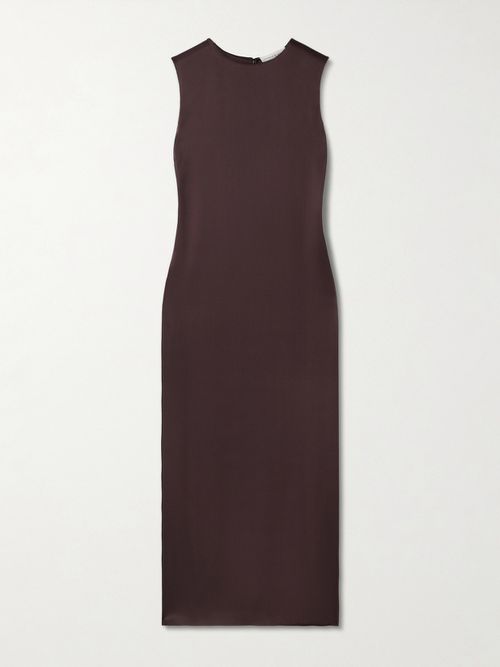 Alessia Washed Silk-satin Midi Dress - Purple