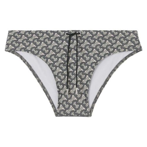 Mens Mid Grey Grayes Monogram Swim Briefs