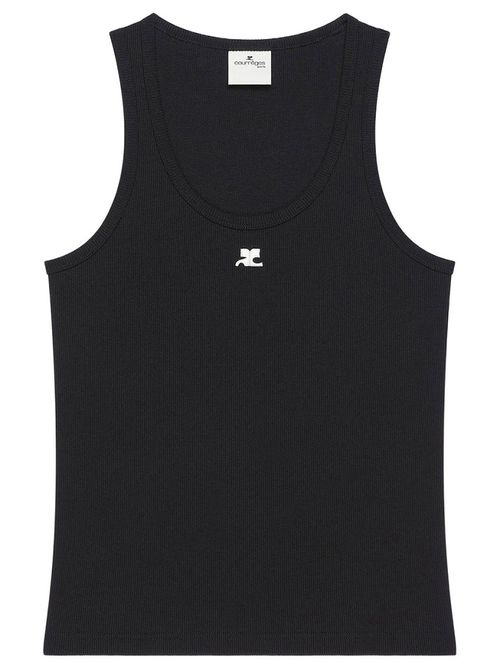 Black Knitted Scoop Neck Top