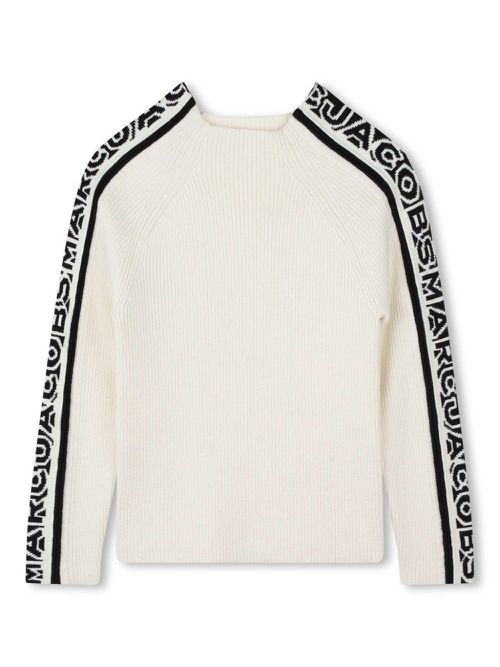 Jacquard logo pullover - White