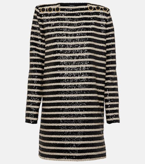 Sequined striped minidress