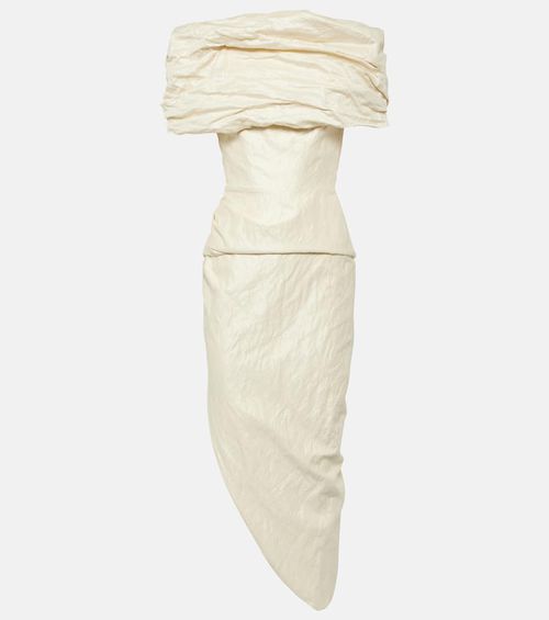 Amber draped cotton-blend midi dress