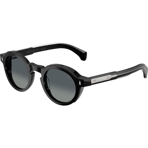 Moncler Unisex Moncler ME6012 AURONE 30013C Gafas de sol Acetato Negro Gris Redonda Normal Matizado