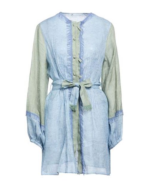 Woman Mini dress Light blue Size S Linen
