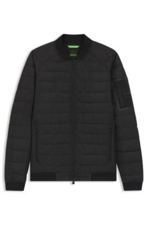 BOSS Padded bomber jacket with water-repellent finish - Black Men's Down Jacket
