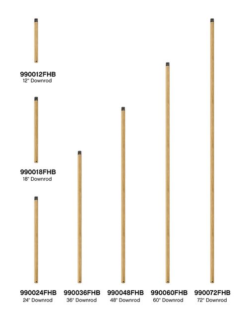 72" Downrod in Heritage Bra