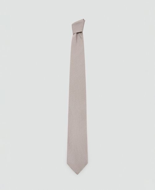 Men's Microstructure Silk Blend Neck Tie - Beige