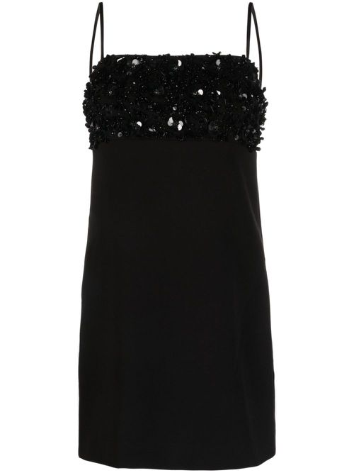 Floral sequined minidress - Black