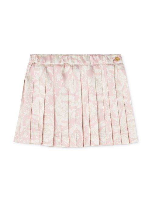 Barocco-print pleated miniskirt - Pink