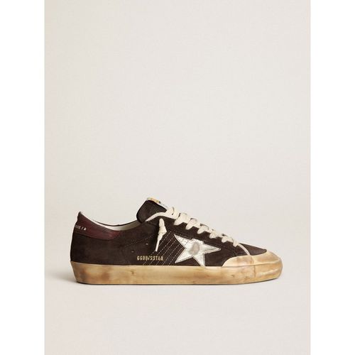 Golden Goose - Men's Super-star Penstar In Brown Suede With A Platinum Star, Man