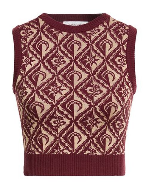 White Line Woman Sweater Burgundy Size S Wool, Viscose