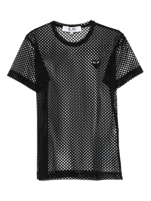 Comme Des Garçons Play Classic Mesh T-Shirt with Emblem