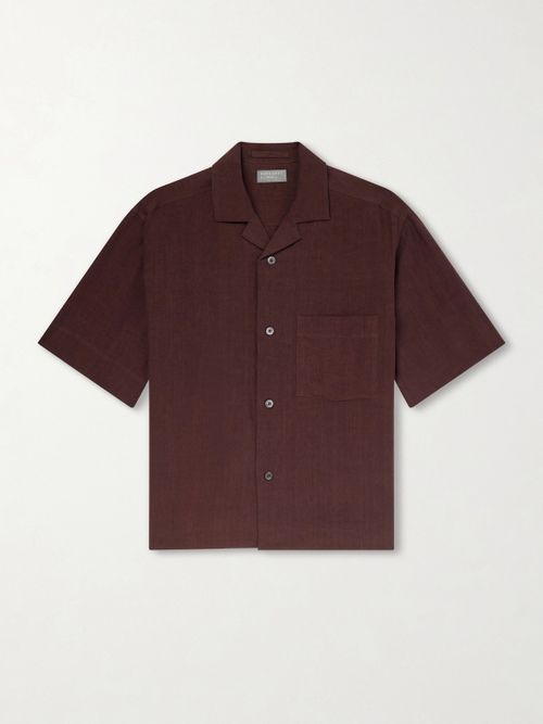 Camp-Collar Linen Shirt