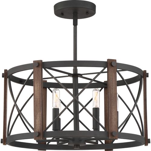 Baron 6-Light Semi-Flush Mount in Marcado Black