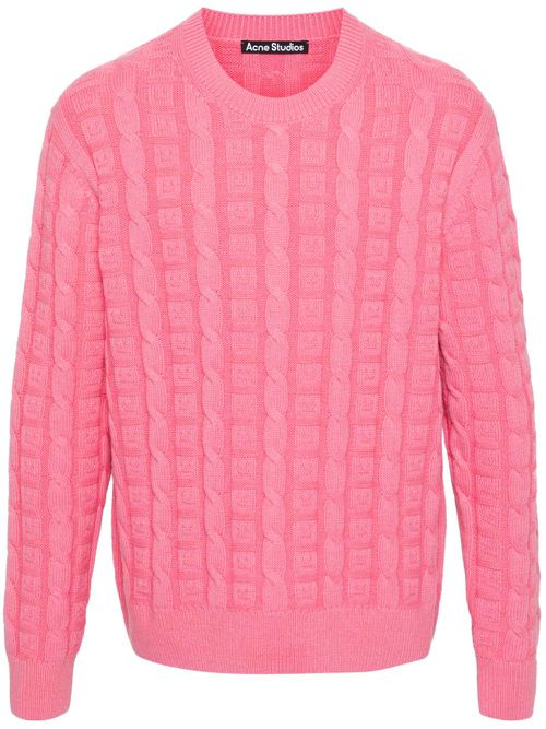 Cable-knit jumper - Pink