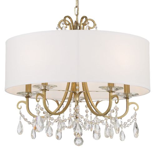 Othello 5-Light 21" Chandelier in Vibrant Gold with Swarovski Strass Crystal Crysta