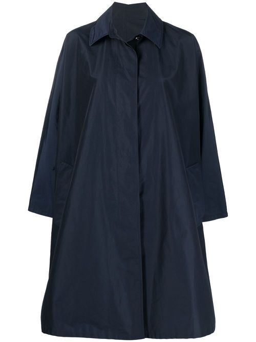 Concealed-front fastening coat - Blue