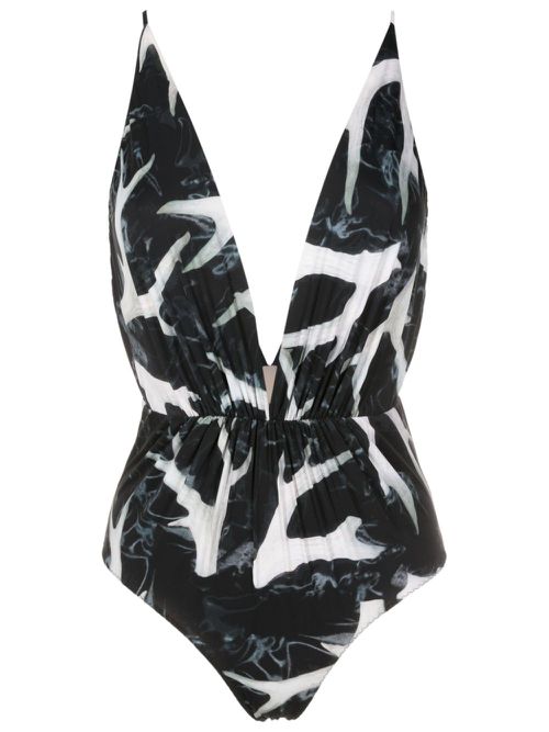 Clavert plunging swimsuit - Black
