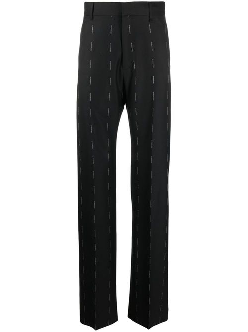 Logo-print straight-leg trousers - Black