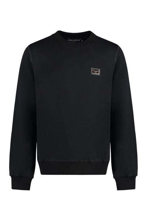 Men's Ribbed Cotton Crew-Neck Sweatshirt